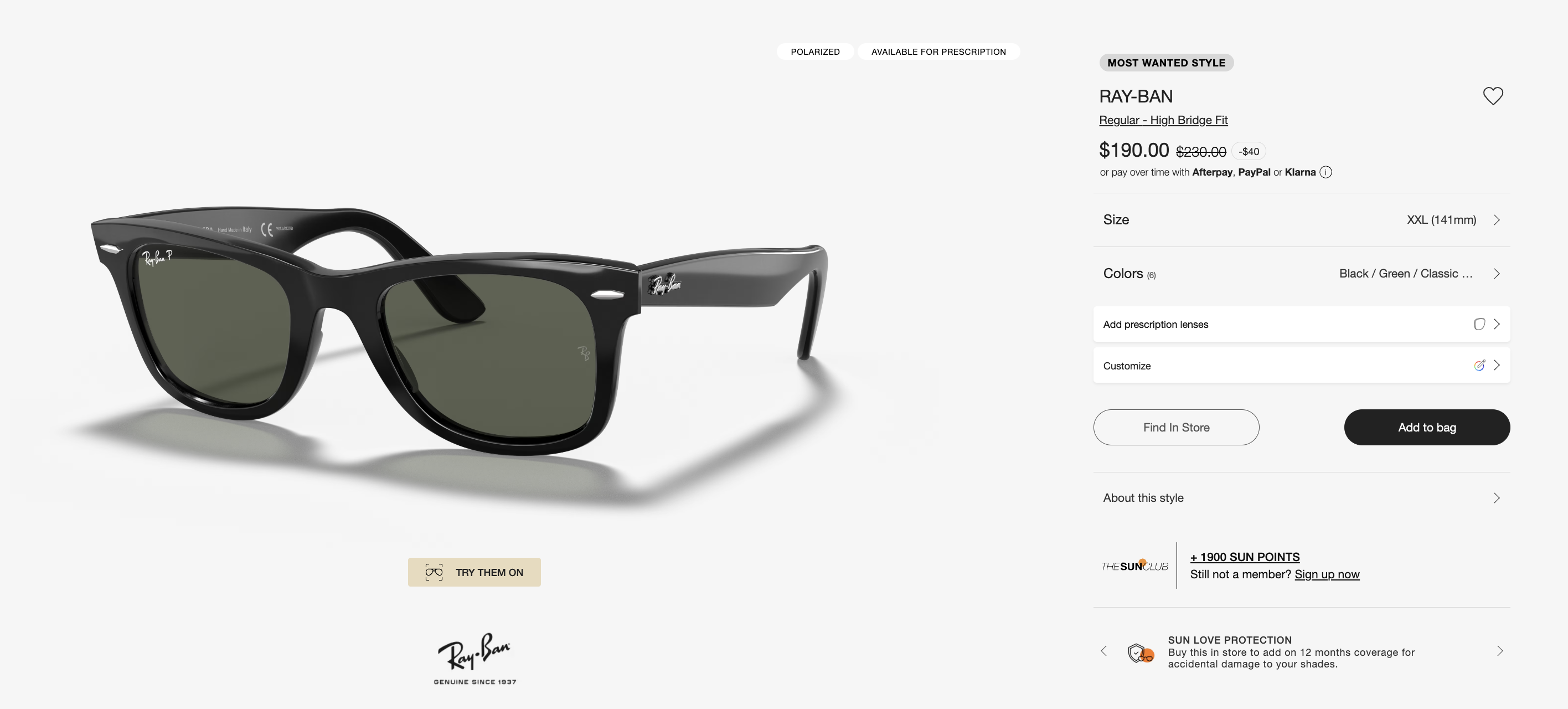 RAY BAN • Gafas / Lentes de Solen Promoción Online